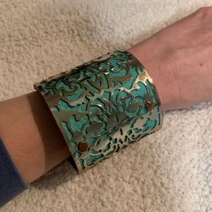 **HOST PICK!** Teal leather with metal cuff bracelet